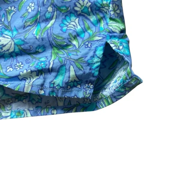 J. Crew Fresco top in blue floral cotton poplin size small popover shirt BP558 - Picture 5 of 9